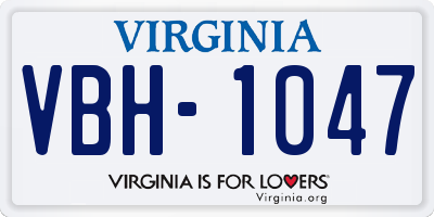 VA license plate VBH1047