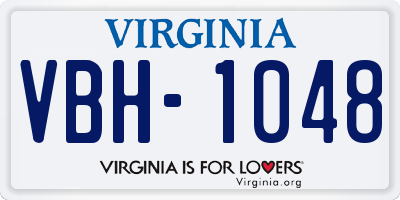 VA license plate VBH1048