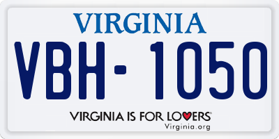 VA license plate VBH1050