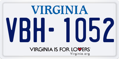 VA license plate VBH1052