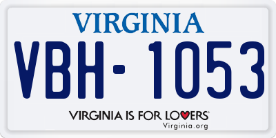 VA license plate VBH1053