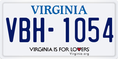 VA license plate VBH1054