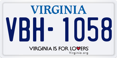 VA license plate VBH1058