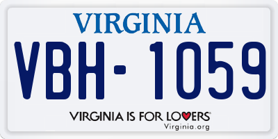 VA license plate VBH1059