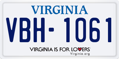 VA license plate VBH1061