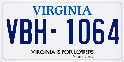 VA license plate VBH1064