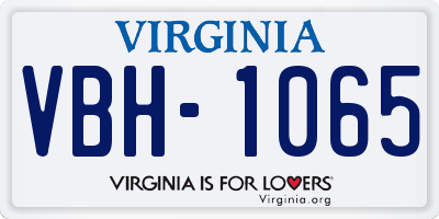 VA license plate VBH1065