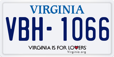 VA license plate VBH1066