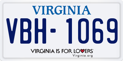 VA license plate VBH1069