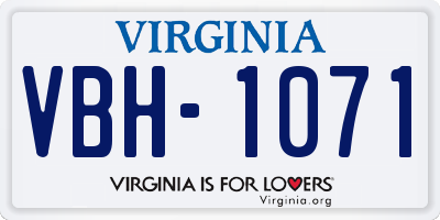 VA license plate VBH1071