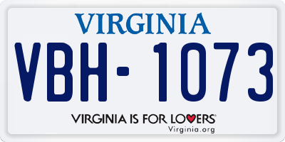 VA license plate VBH1073
