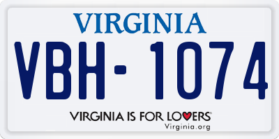 VA license plate VBH1074