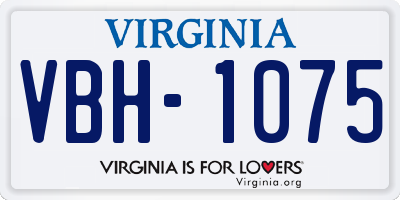 VA license plate VBH1075