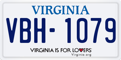 VA license plate VBH1079
