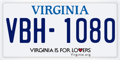 VA license plate VBH1080