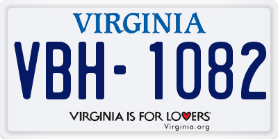 VA license plate VBH1082