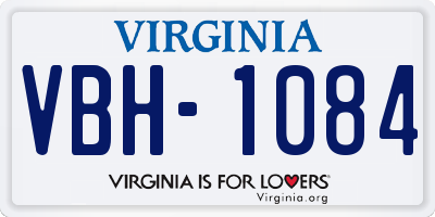 VA license plate VBH1084