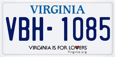VA license plate VBH1085