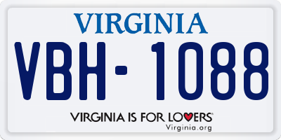 VA license plate VBH1088
