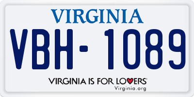 VA license plate VBH1089