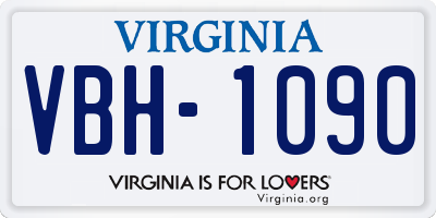 VA license plate VBH1090