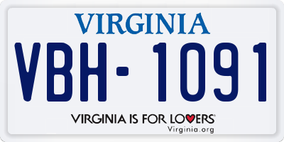 VA license plate VBH1091