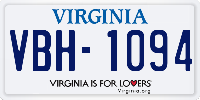 VA license plate VBH1094