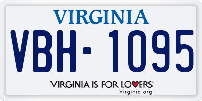 VA license plate VBH1095