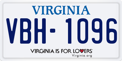 VA license plate VBH1096