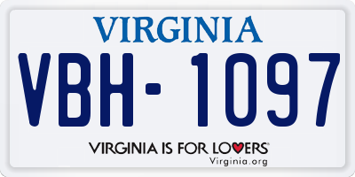 VA license plate VBH1097
