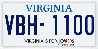 VA license plate VBH1100