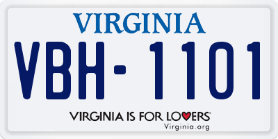 VA license plate VBH1101