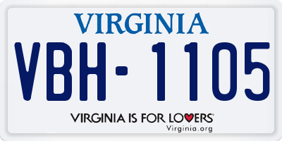 VA license plate VBH1105