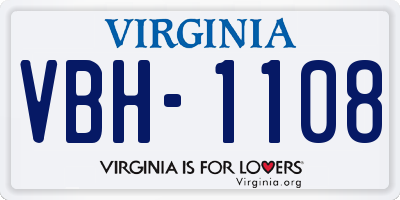 VA license plate VBH1108