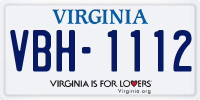 VA license plate VBH1112