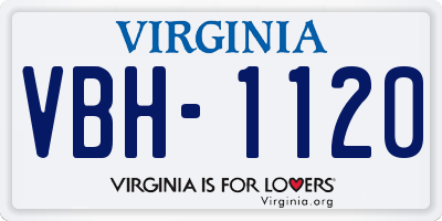 VA license plate VBH1120