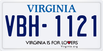 VA license plate VBH1121