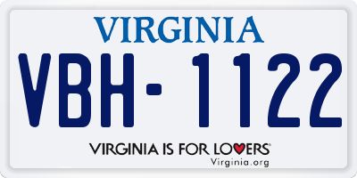VA license plate VBH1122