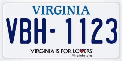 VA license plate VBH1123