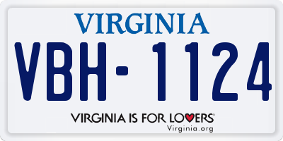 VA license plate VBH1124