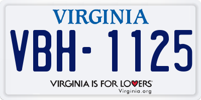 VA license plate VBH1125