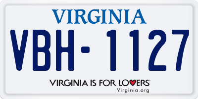 VA license plate VBH1127