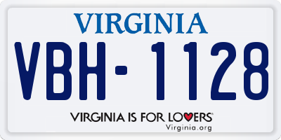 VA license plate VBH1128