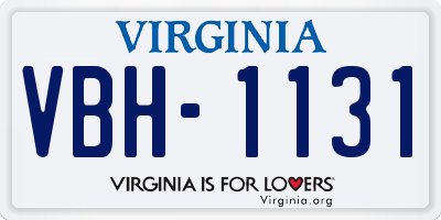 VA license plate VBH1131