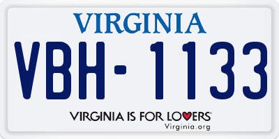 VA license plate VBH1133
