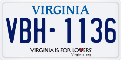 VA license plate VBH1136