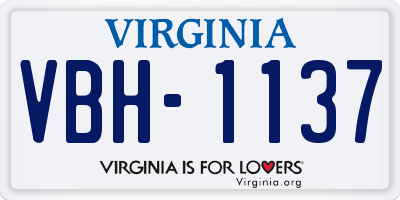 VA license plate VBH1137