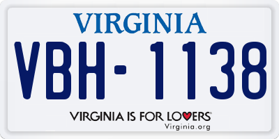 VA license plate VBH1138