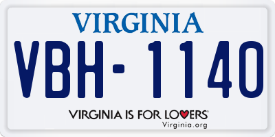 VA license plate VBH1140