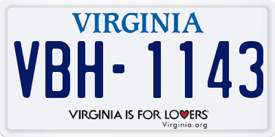 VA license plate VBH1143